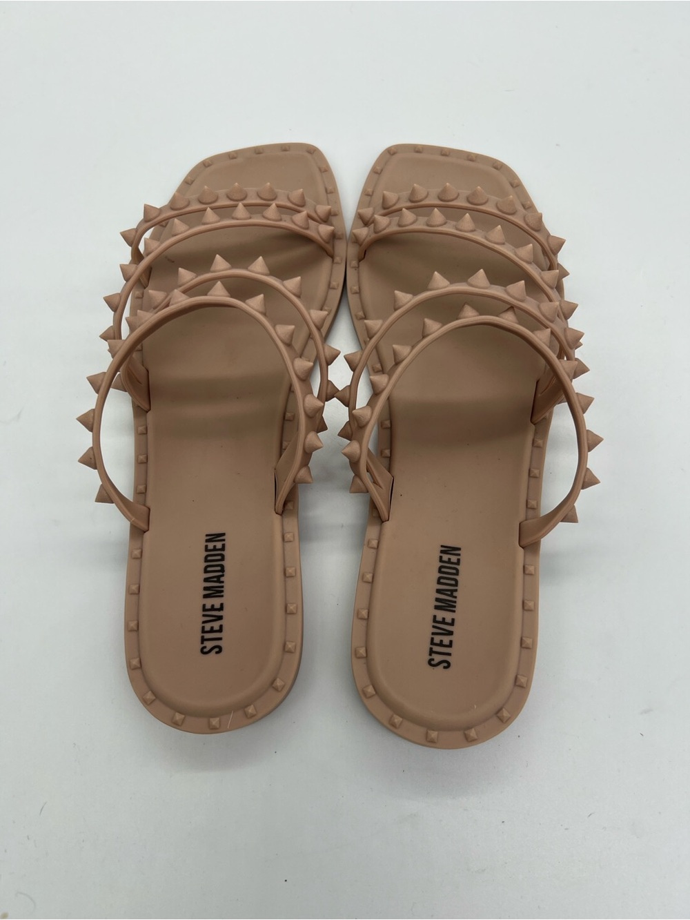 Steve Madden Skylar Nude Studded Slide Sandals - Picture 4 of 5